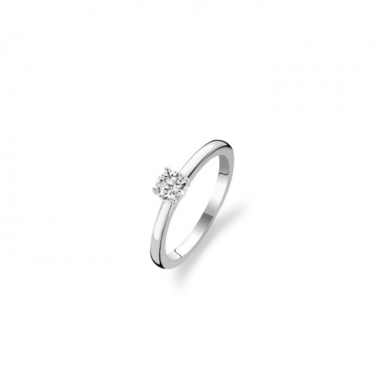 TI SENTO 12110ZI/62 prsten Classic White Zirconia 5mm Sterling Silver 925 Platinum Plated Veličina 62