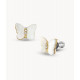 Fossil JF04422710 mindjuše Sutton Radiant Wings White Mother of Pearl Butterfly Earrings 9mm
