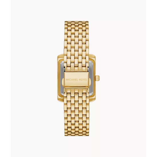 Michael Kors MK4742 ženski sat Petite Emery Pavé Gold Tone Deep Green Dial Pravougaono kućište Roman Numeral