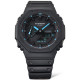 G-SHOCK GA-2100-1A2 unisex Octagon Case All Black Matte Finish Turquoise detail 20ATM