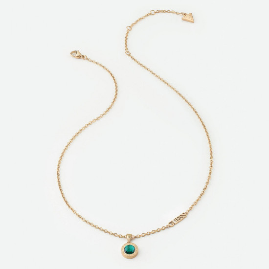 Guess JUBN02245JWYGEMT/U ogrlica Color My Day Gold Tone Emerald Green Cristal 10mm BESTSELLER