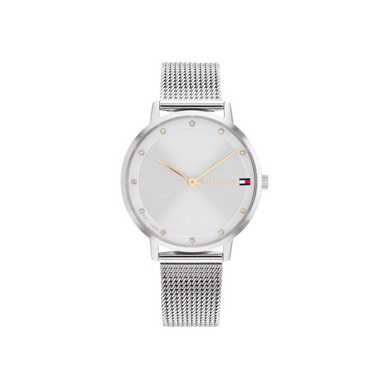 Tommy Hilfiger 1782665 ženski sat Pippa Minimalist Silver Stainless Steel Mesh Band Sunray Dial 35mm Rose Gold Detail