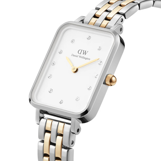 Daniel Wellington DW00100625 ženski sat Quadro Two Tone Silver Gold White Dial 20mm