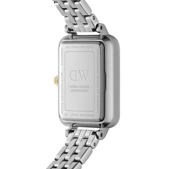 Daniel Wellington DW00100625 ženski sat Quadro Two Tone Silver Gold White Dial 20mm