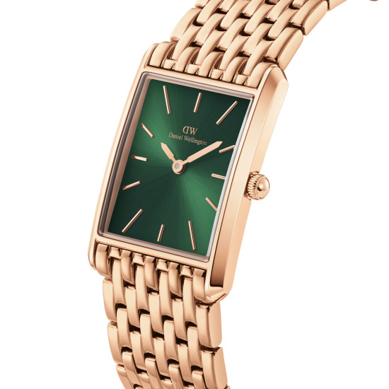 Daniel Wellington DW00100704 ženski sat Bound Rose Gold pravougaoni Emerald Green Sunray Dial 22mm
