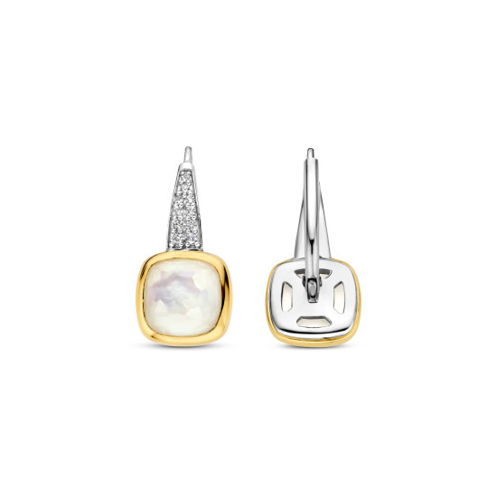 TI SENTO 7969MW mindjuše Zirconia Mother of Pearl Cushion Sterling Silver 925 Yellow Gold Plated 21mm Bestseller 