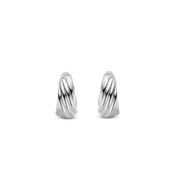TI SENTO 7856SI mindjuše alke Twisted Sterling Silver 925 Platinum Plating 16mm