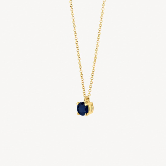 Blush 3200YBS zlatna ogrlica 14ct Gold Blue Sapphire Pendant Necklace Kamen rodjenih u Septembru