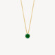 Blush 3200YEM zlatna ogrlica 14ct Gold Emerald Green Solitaire Stone Necklace Kamen rodjenih u Maju