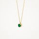 Blush 3200YEM zlatna ogrlica 14ct Gold Emerald Green Solitaire Stone Necklace Kamen rodjenih u Maju