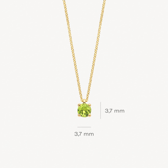 Blush 3200YGP zlatna ogrlica 14ct Gold Peridot Pendant Necklace Kamen rodjenih u Avgustu