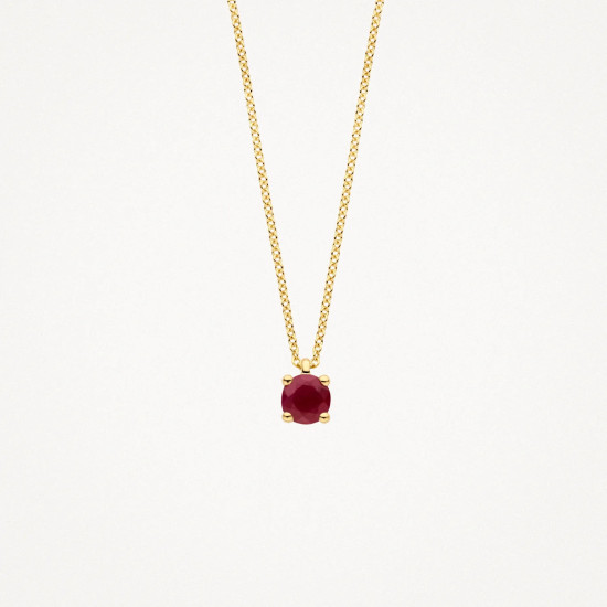 Blush 3200YRU zlatna ogrlica 14ct Gold Ruby Pendant Necklace with Delicate Chain Kamen rodjenih u Julu