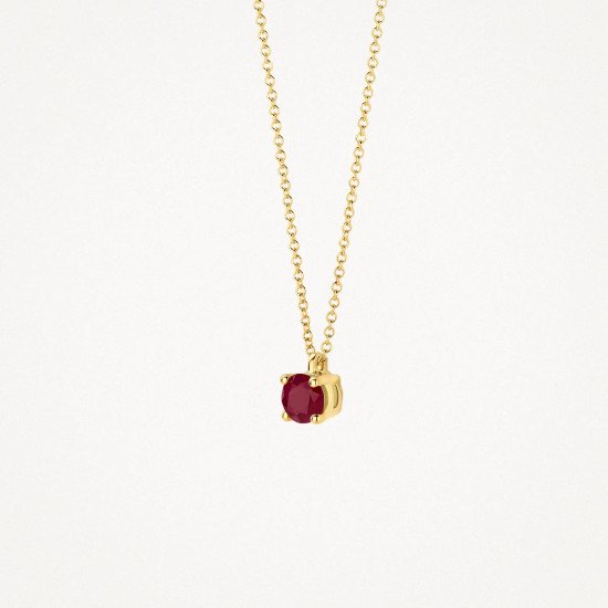 Blush 3200YRU zlatna ogrlica 14ct Gold Ruby Pendant Necklace with Delicate Chain Kamen rodjenih u Julu