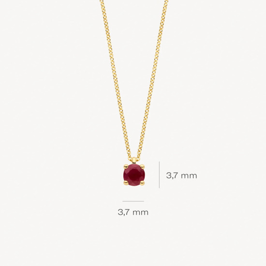 Blush 3200YRU zlatna ogrlica 14ct Gold Ruby Pendant Necklace with Delicate Chain Kamen rodjenih u Julu