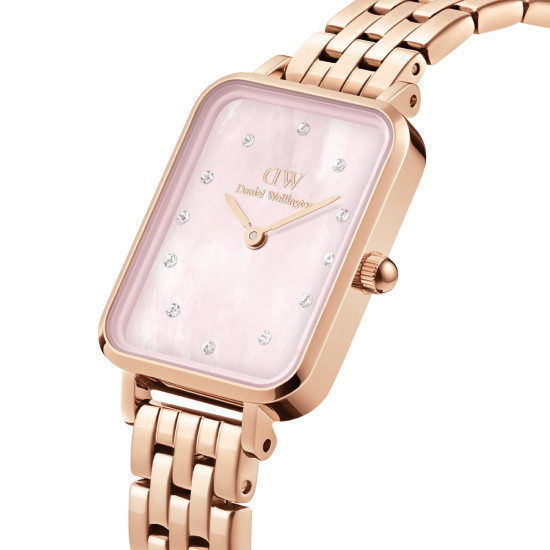Daniel Wellington DW00100621 ženski sat Quadro Rose Gold Tone Melon Pink Mother of Pearl Dial 20mm