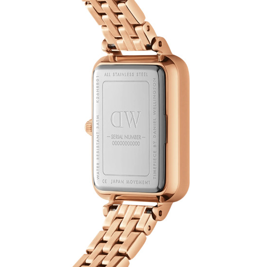 Daniel Wellington DW00100621 ženski sat Quadro Rose Gold Tone Melon Pink Mother of Pearl Dial 20mm