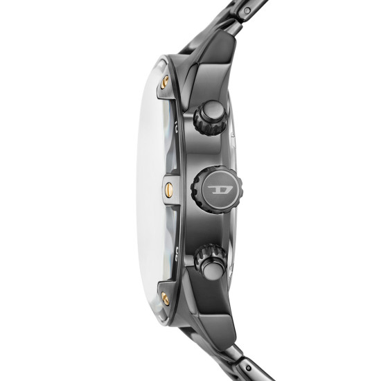 Diesel DZ4669 muški sat Spiked Chronograph Full Gun Metal Gray Sunray Dial Gold Tone Detail 49mm