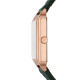 Fossil ES5366 ženski sat Raquel pravougaono kućište Rose Gold Tone kožni kaiš Deep Green Dial Roman Numerals 23mm