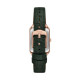 Fossil ES5366 ženski sat Raquel pravougaono kućište Rose Gold Tone kožni kaiš Deep Green Dial Roman Numerals 23mm