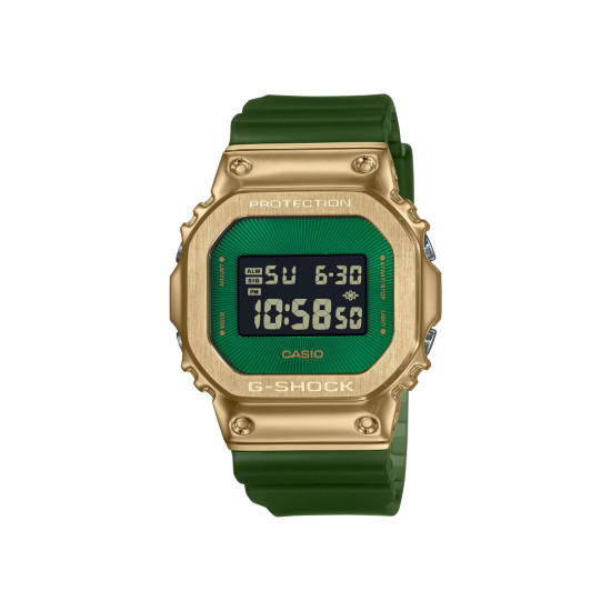 G-SHOCK GM-5600CL-3 unisex Digital Square Metal Case Gold Tone Transparent Green 20ATM