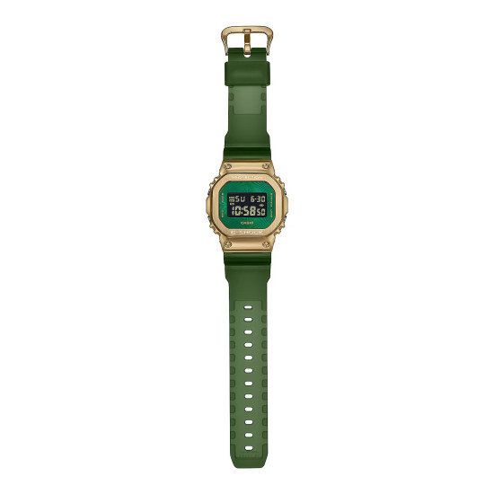 G-SHOCK GM-5600CL-3 unisex Digital Square Metal Case Gold Tone Transparent Green 20ATM