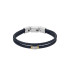 Fossil JF04703998 muška narukvica dvoredna Machine Knurled Texture Navy Leather Gold Detail