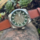 Fossil ME3261 muški sat Everett Automatic Brown kožni kaiš Fresh Green Skeleton Dial 42mm