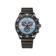 Citizen AT2567-18L muški sat Sport Diver Chronograph Eco-Drive Black Rubber 10ATM Ice Blue Dial 43mm