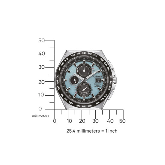Citizen AT8238-84M muški sat Super Titanium Eco-Drive Radio-Controlled 10ATM Ice Blue Dial 43mm