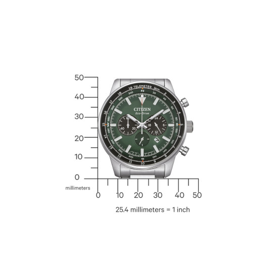 Citizen CA4500-91X muški sat Sporty Aviation Style Chronograph Eco-Drive 10ATM Green Dial 44mm
