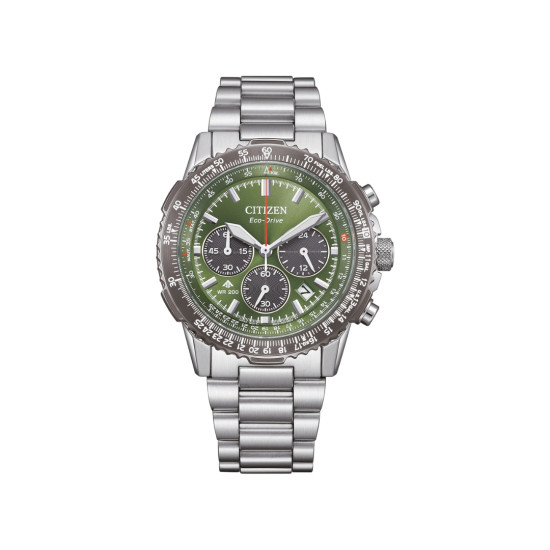 Citizen CA4664-60W muški sat Promaster Sky Pilot Chronograph Eco-Drive Air Navihawk  20ATM Green Dial 40mm