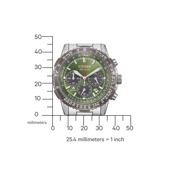 Citizen CA4664-60W muški sat Promaster Sky Pilot Chronograph Eco-Drive Air Navihawk  20ATM Green Dial 40mm