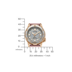 CITIZEN EO2023-00A ženski sat Promaster Eco-Drive Diver Neutral Rose Gold 20ATM Nude Silikon 36mm