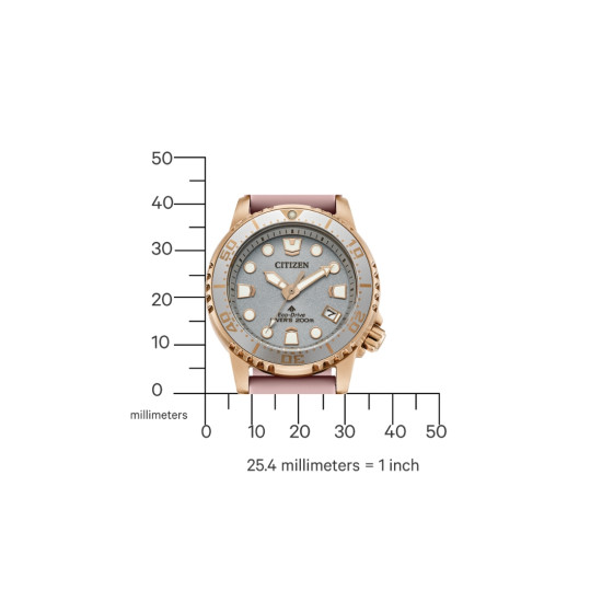 CITIZEN EO2023-00A ženski sat Promaster Eco-Drive Diver Neutral Rose Gold 20ATM Nude Silikon 36mm