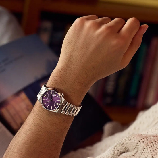 CITIZEN NJ0200-50W TSUYOSA unisex sat Automatic Sapphire Glass Colorful Purple Sunray Dial 37mm