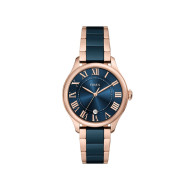 Fossil CE1134 ženski sat Gilmore Rose Gold Tone Deep Blue Ceramic Roman Numerals 38mm