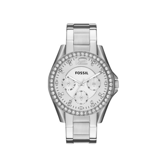 Fossil ES3202 ženski sat Riley Multifunction Bestseller Silver Tone Cirkon 38mm 