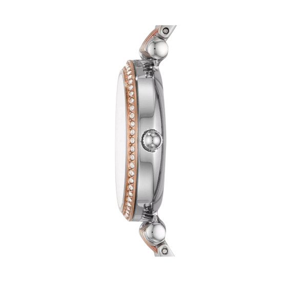 Fossil ES4649 ženski sat Carlie Mini Rose Gold Silver Mother of Pearl Dial 28mm