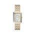 Fossil ES5305 ženski sat Raquel pravougaono kućište Two Tone Silver Gold Tone Cirkon Mother of Pearl Dial Roman Numerals 26mm