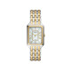 Fossil ES5305 ženski sat Raquel pravougaono kućište Two Tone Silver Gold Tone Cirkon Mother of Pearl Dial Roman Numerals 26mm