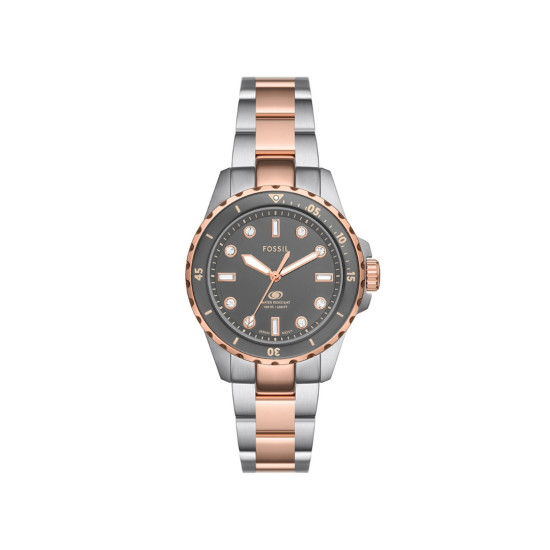 Fossil ES5348 ženski sat Dive Two Tone Rose Gold Silver Gray Dial 36mm 10ATM