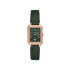 Fossil ES5366 ženski sat Raquel pravougaono kućište Rose Gold Tone kožni kaiš Deep Green Dial Roman Numerals 23mm