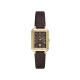 Fossil ES5367 ženski sat Raquel pravougaono kućište Gold Tone kožni kaiš Chocolate Brown Dial Roman Numerals 23mm