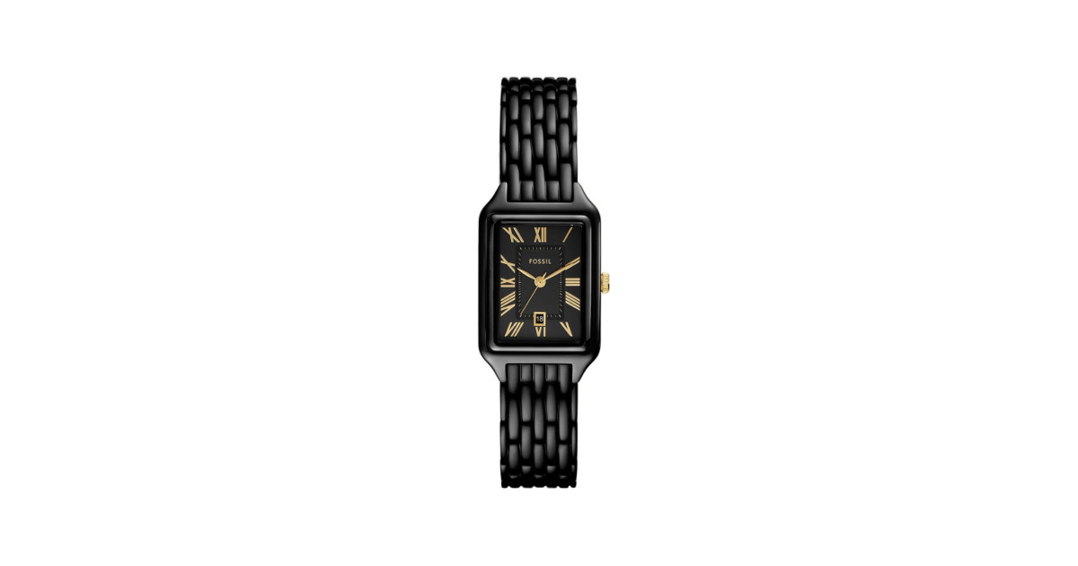 Es5385 Fossil ES5385 ženski sat Raquel pravougaono kućište All Black Stainless ...