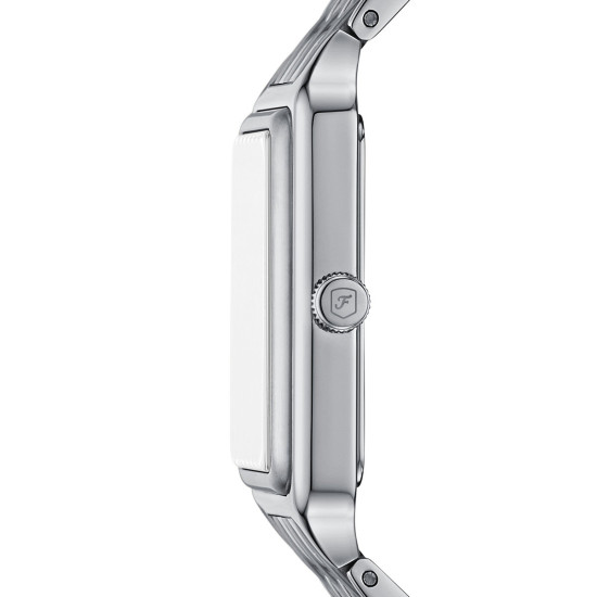 Fossil ES5402 ženski sat Raquel pravougaono kućište Silver Tone Cirkon Sky Blue Mother of Pearl Dial Roman Numerals 26mm