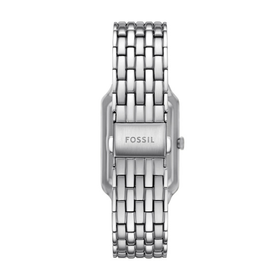Fossil ES5402 ženski sat Raquel pravougaono kućište Silver Tone Cirkon Sky Blue Mother of Pearl Dial Roman Numerals 26mm