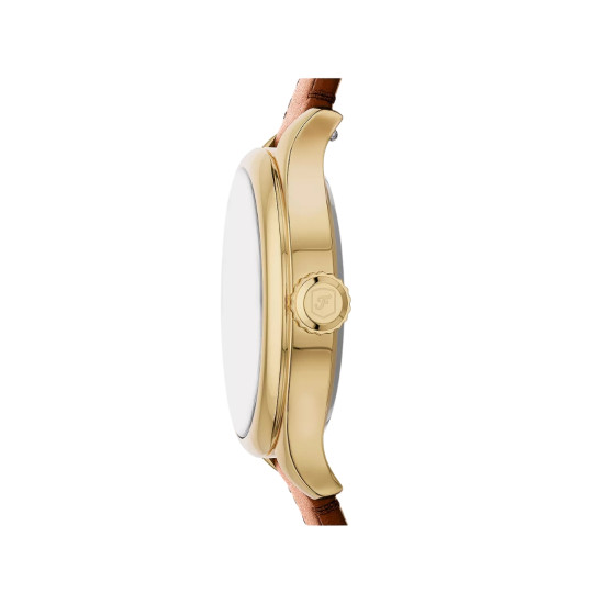 Fossil ES5423 ženski sat Gilmore Mini Gold Tone kožni kaiš Brown Sunray Dial 28mm