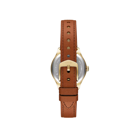Fossil ES5423 ženski sat Gilmore Mini Gold Tone kožni kaiš Brown Sunray Dial 28mm