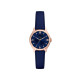 Fossil ES5424 ženski sat Gilmore Mini Rose Gold Tone kožni kaiš Navy Blue Satin Sunray Dial 28mm