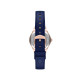 Fossil ES5424 ženski sat Gilmore Mini Rose Gold Tone kožni kaiš Navy Blue Satin Sunray Dial 28mm